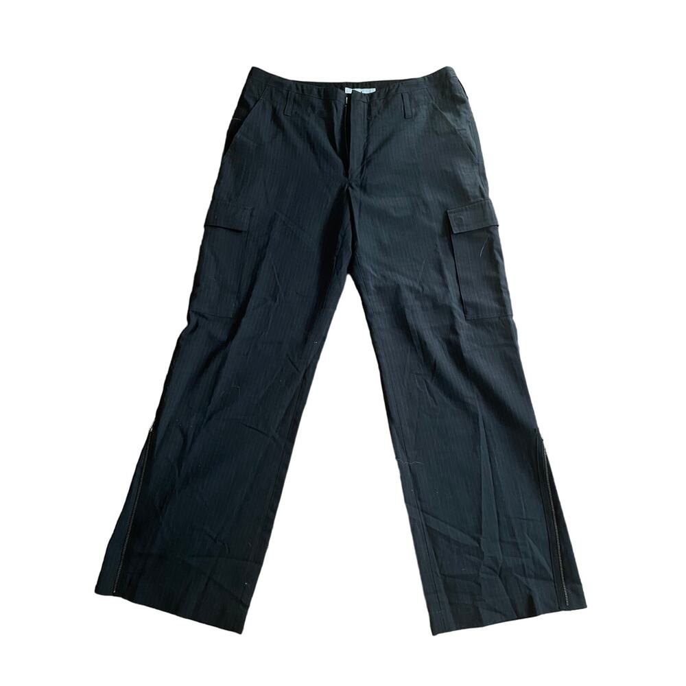 Mens A/X Armani Exchange Dark Grey Pinstripe Cargo Dress Pants Size 32